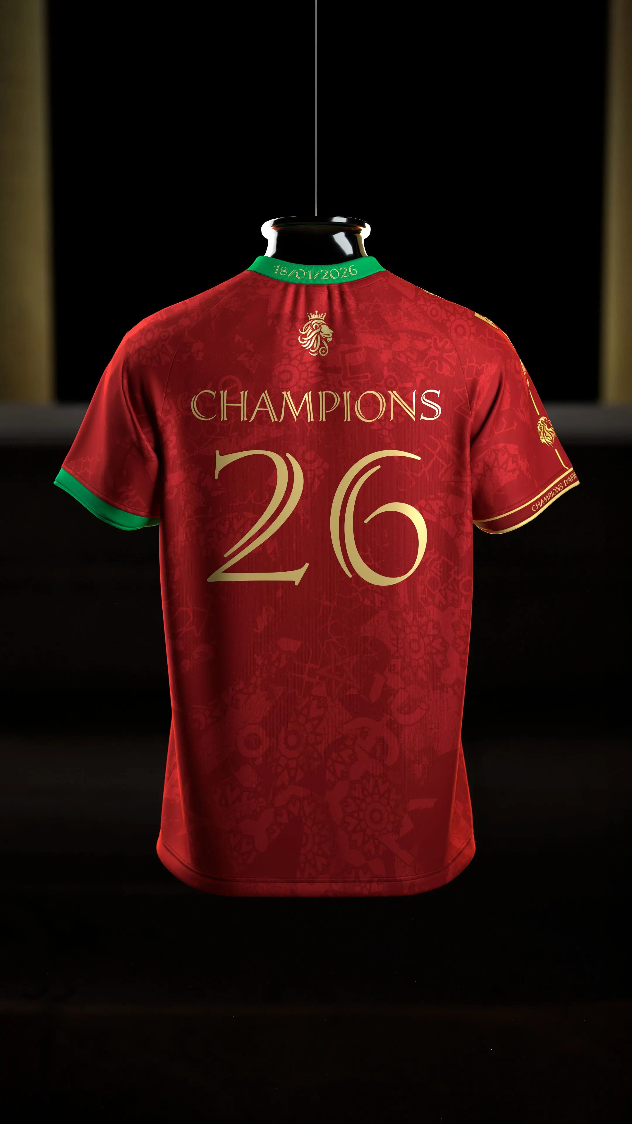 maillot Maroc rouge de dos