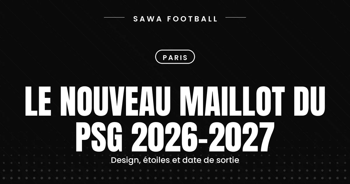 Nouveau maillot PSG 2026-2027 bleu roi avec bande Hechter rouge centrale