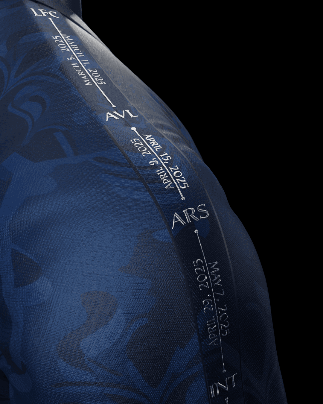 Maillot Paris domicile 2026-2027 – manche, parcours 2025 (haut)